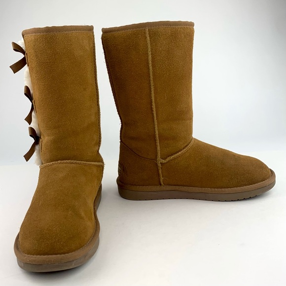 UGG Koolaburra Victoria Boots Bow Sheepskin Sz 5 - Picture 6 of 11